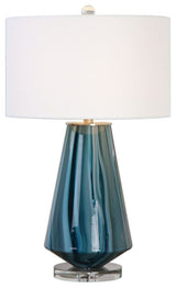 Uttermost Pescara TealGray Glass Lamp