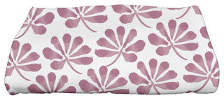 Ina, Floral Print Bath Towel, Purple