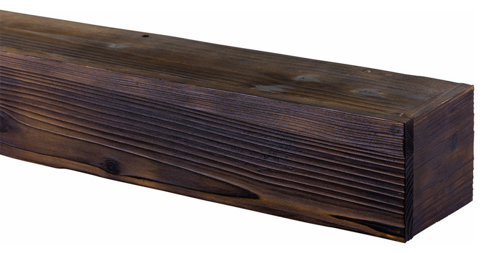 Weathered Beam Mantel, Burnt Almond, 60"
