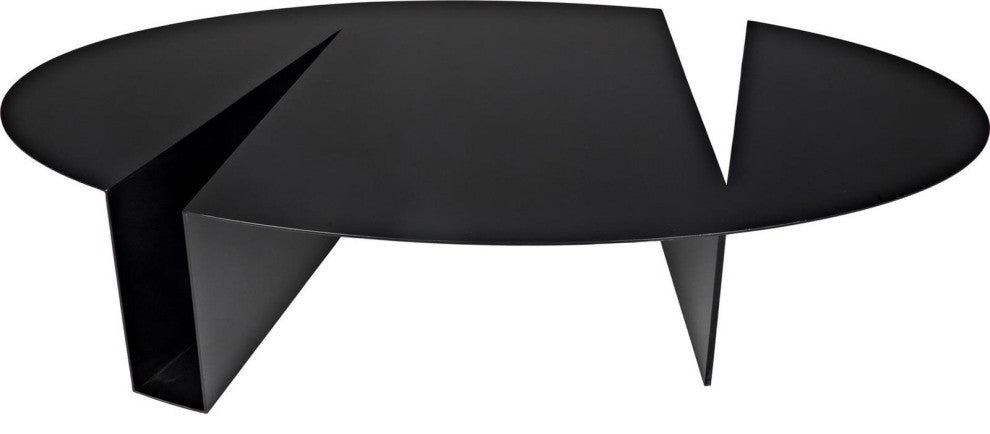 Matte Black Steel Coffee Table, Traditional