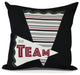 Go Team!, Word Print Outdoor Pillow, Black , 18" x 18"