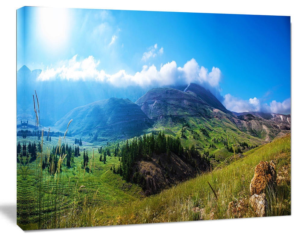 Mountain Landscape Panorama, Landscape Canvas Art Print, 20"x12"