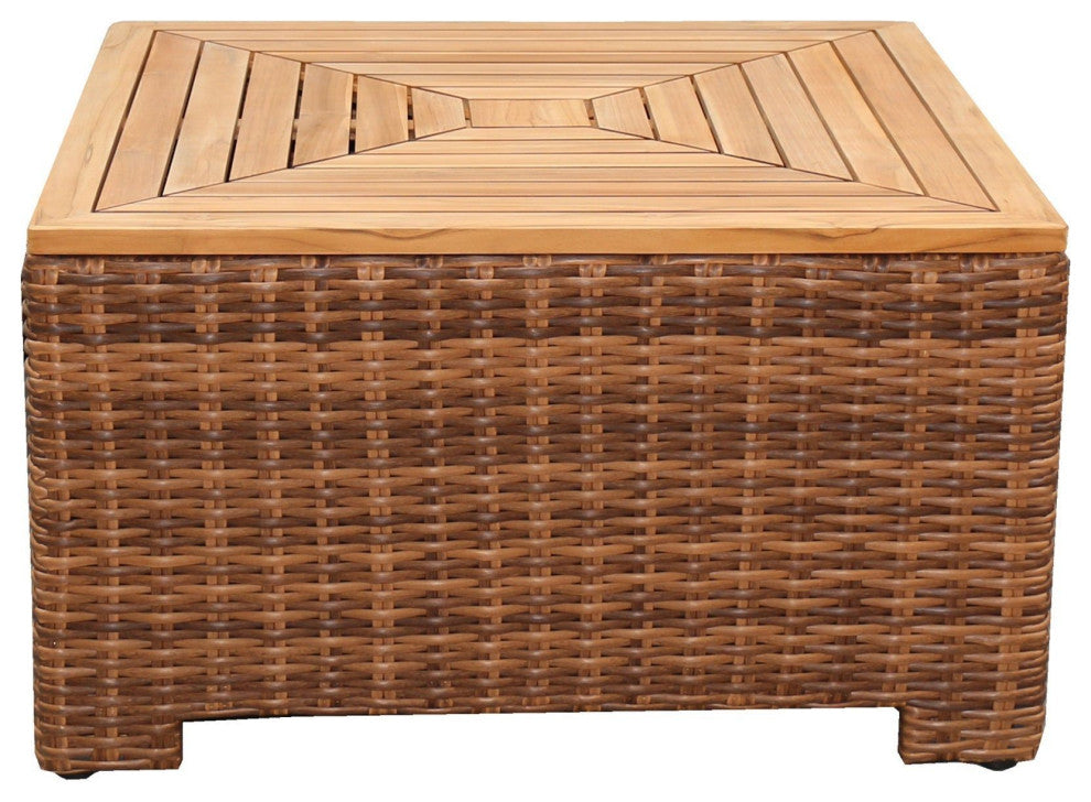 Nico 36" Square Chat Table/Corner, Natural Teak