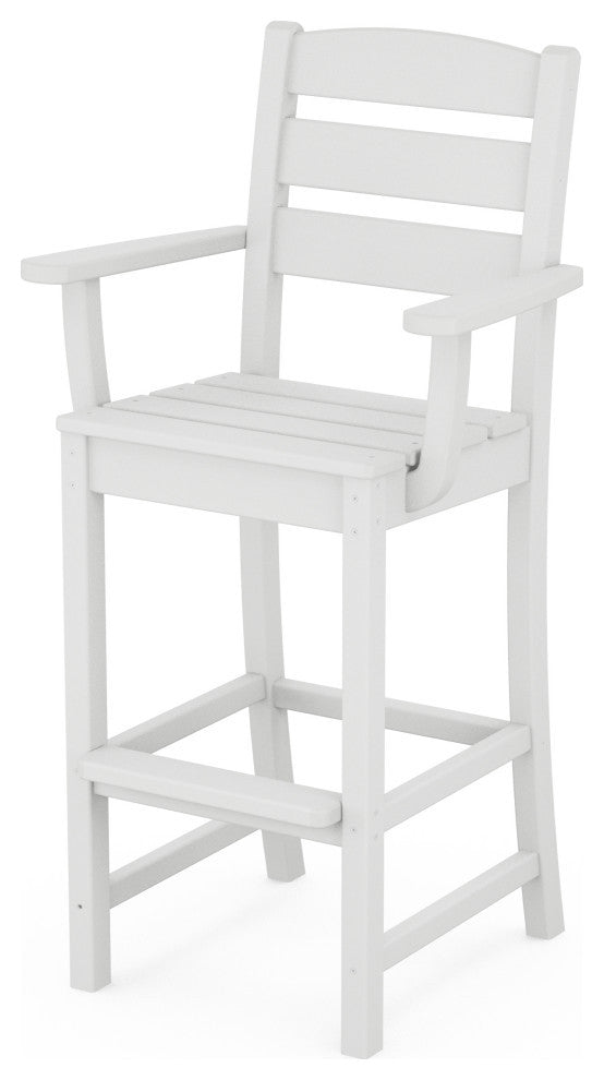 POLYWOOD Lakeside Bar Arm Chair, White