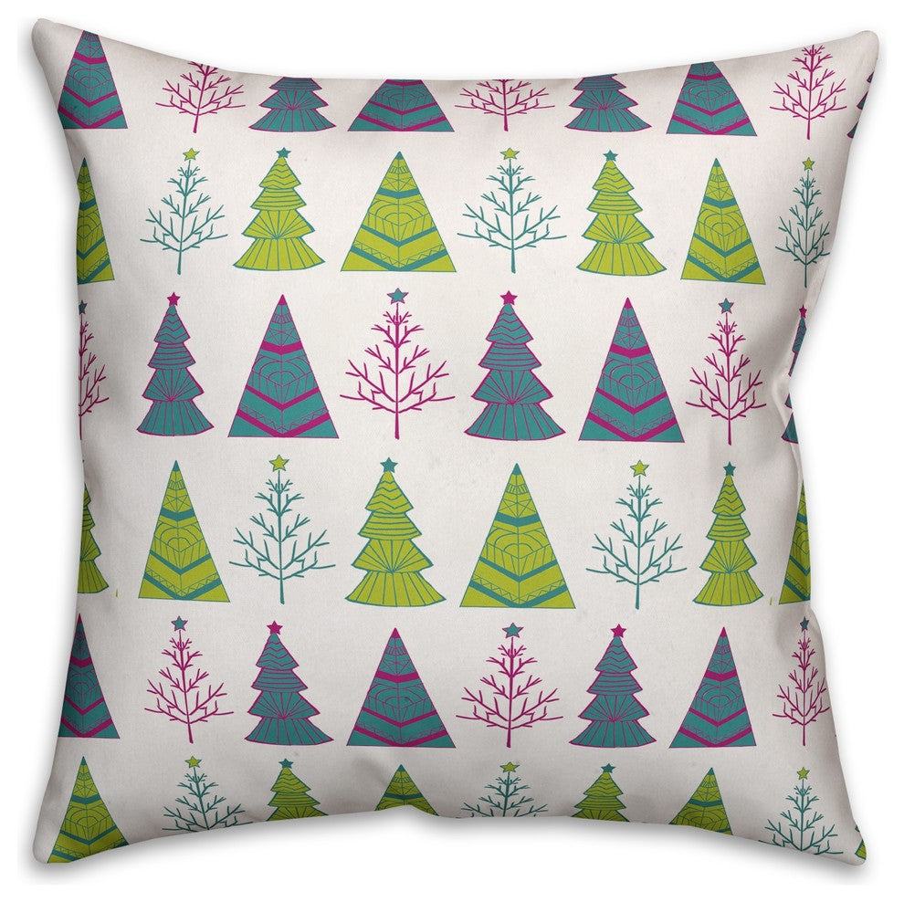 Christmas Tree Pattern Pillow, 16x16
