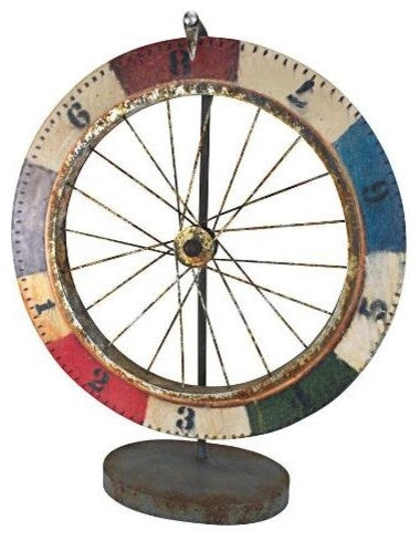 Carnival Game Wheel of Chance Sculpture, Americana Statue