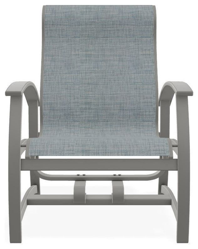 Belle Isle Sling Outdoor Hidden Motion Lounge Chair, Charm/Snow