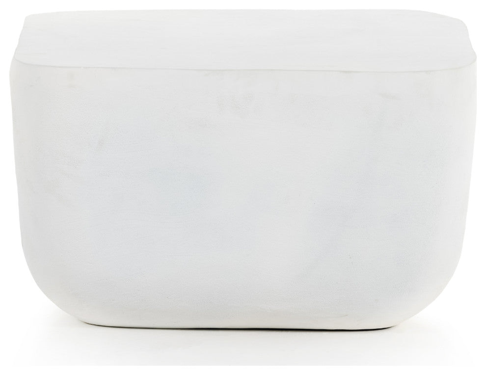 Basil Square Outdoor End Table-White