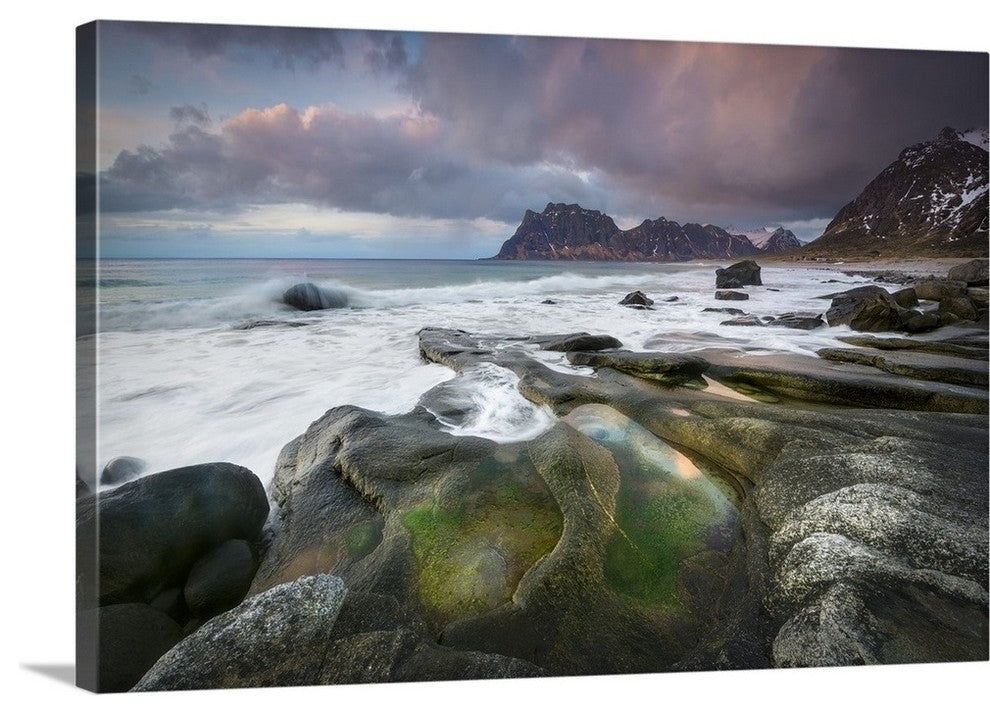 "Uttakleiv Beach" Wrapped Canvas Art Print, 36"x24"x1.5"