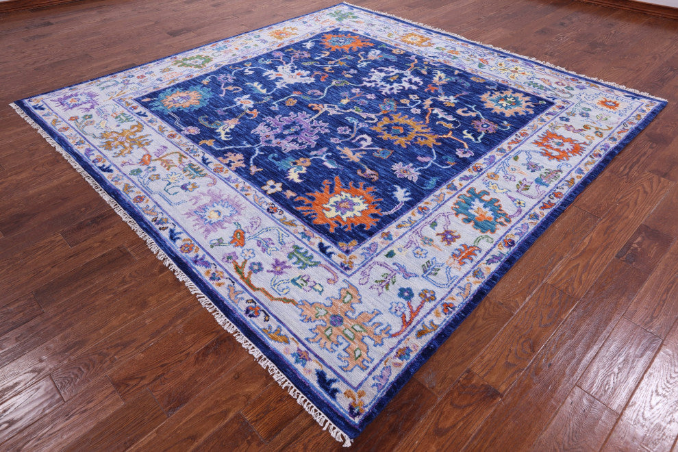 9' Square Turkish Oushak Hand Knotted Wool Rug - Q13584