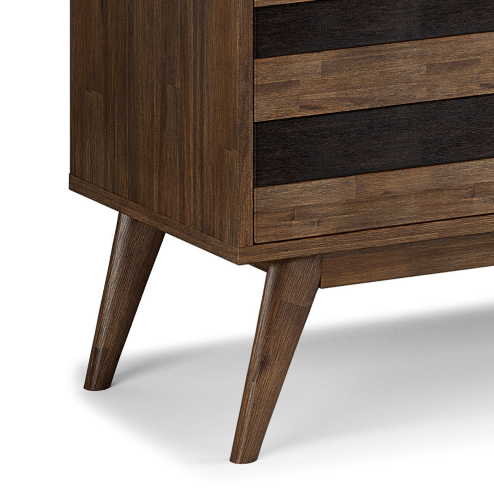 Clarkson Solid Acacia Wood TV Stand, Rustic Natural Aged Brown