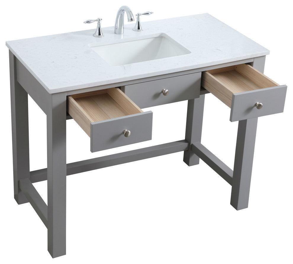42" ADA Compliant Bathroom Vanity, Gray