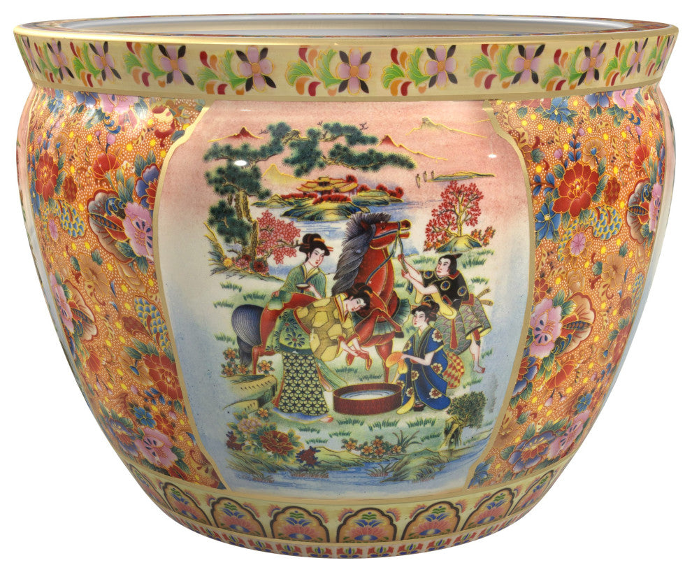 18" Horse in Meadow Porcelain Fishbowl
