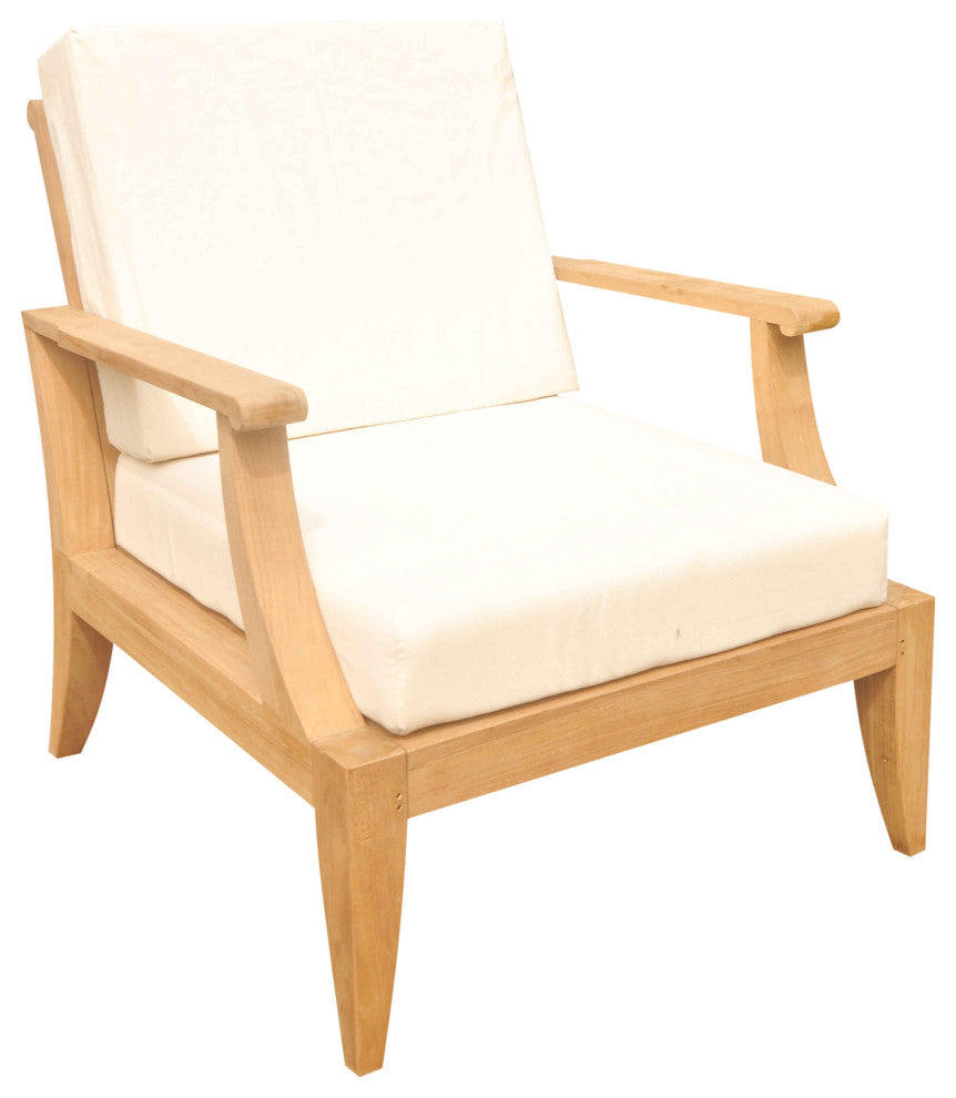 6-Piece Lagos Outdoor Teak Sofa Set With Sunbrella Cushions Spectrum Peacock