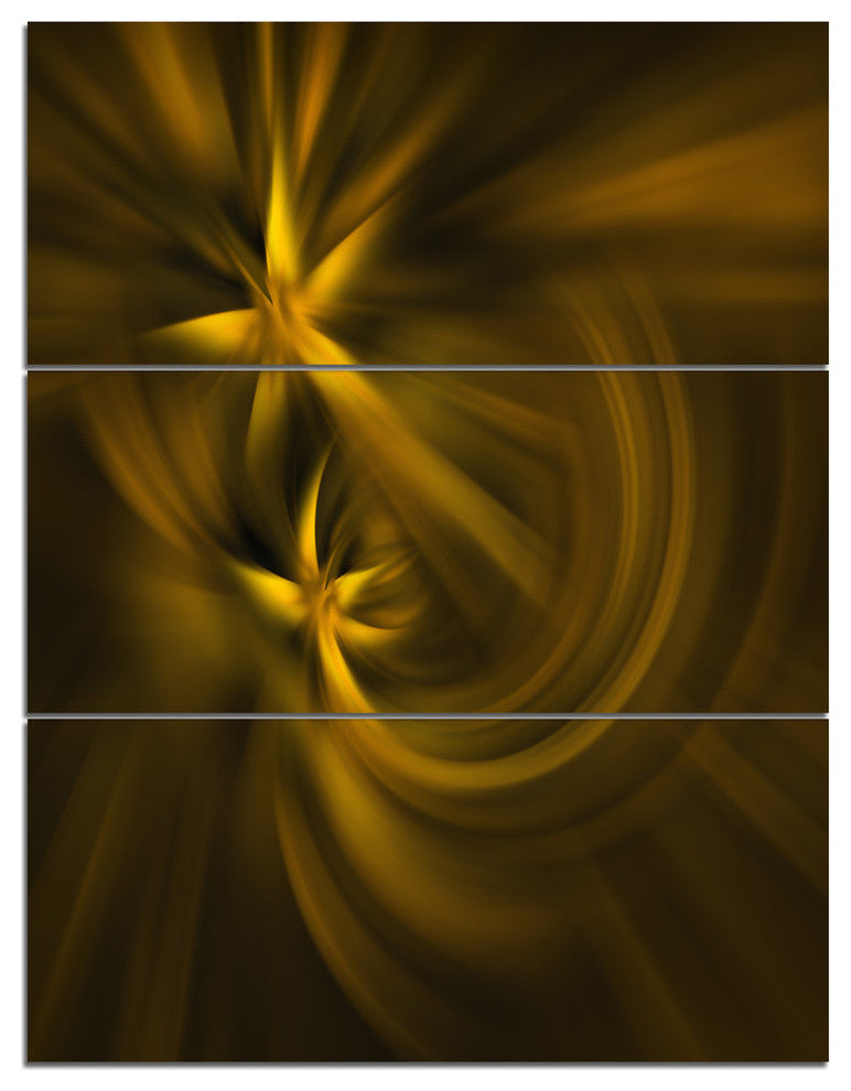 "Play of Golden Stars" Digital Metal Wall Art, 3 Panels, 28"x36"