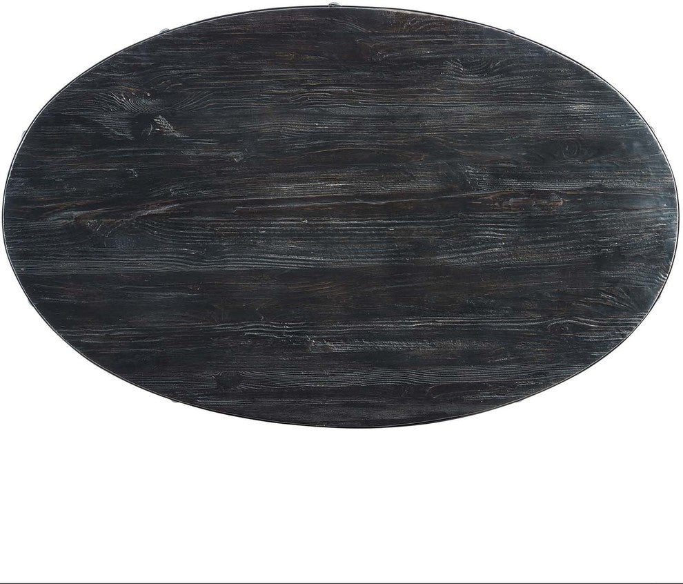 Black Gold Drive 47" Oval Wood Top Dining Table