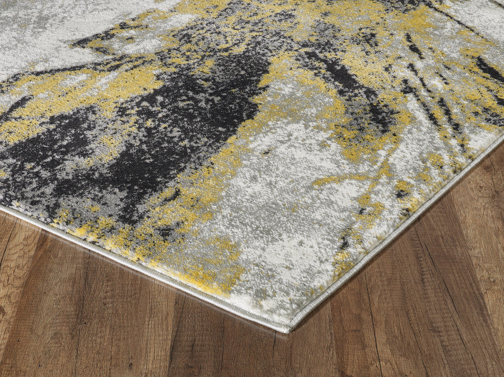 Abani Laguna LAG170A Modern Abstract Gold and Grey Area Rug