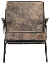 Gregory Industrial Loft Brown And Black Rustic Lounge Chair