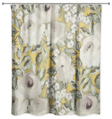 Yellow Floral 71x74 Shower Curtain