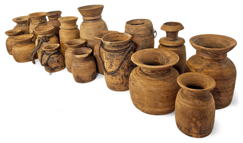 Consigned Old India Wood Pot 11