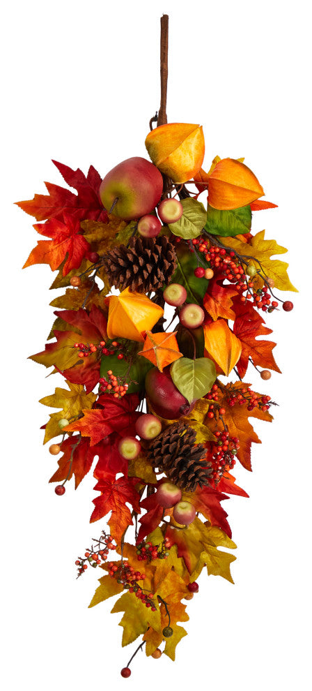 35" Autumn Maple Leaf and Berries Fall Teardrop