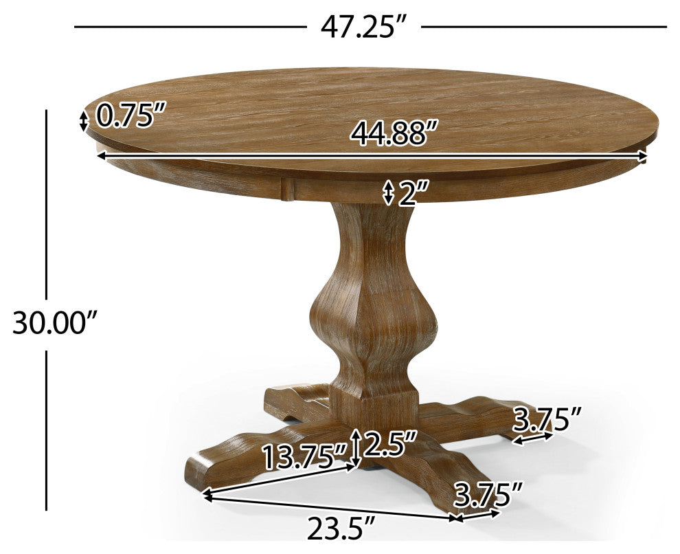 Remuda Rustic Wood Circular Dining Table, Natural