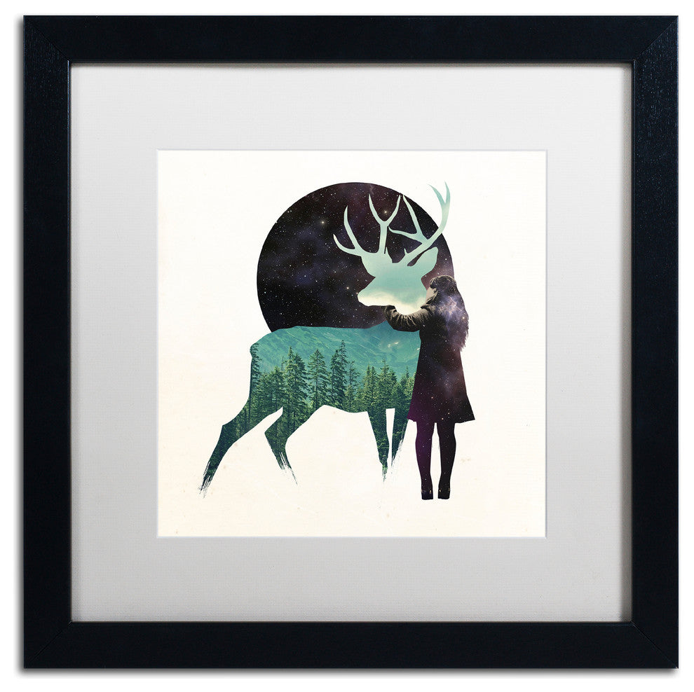 Robert Farkas ''Let The Universe Love You'' Art, Black Frame, White Mat, 16x16