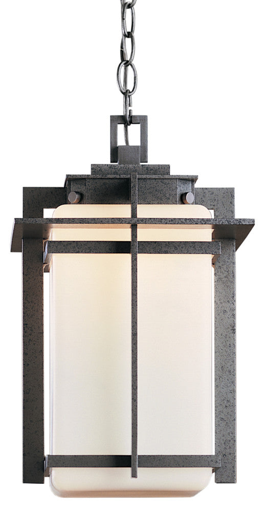 Tourou Large Outdoor Ceiling Fixture, Coastal Natural Iron Finish, Opal Glass