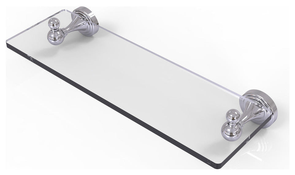 Sag Harbor 16" Glass Vanity Shelf with Beveled Edges, Polished Chrome