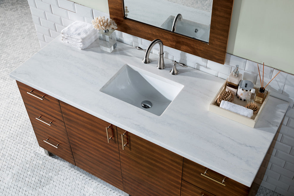 James Martin 850-V60S-AWT-3AF 60" Single Vanity with 3 CM Solid Surface Top