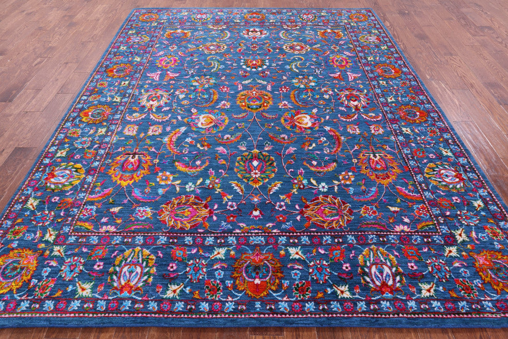 8' 2" X 10' 1" Wool & Silk Persian Hand Knotted Rug - Q14919
