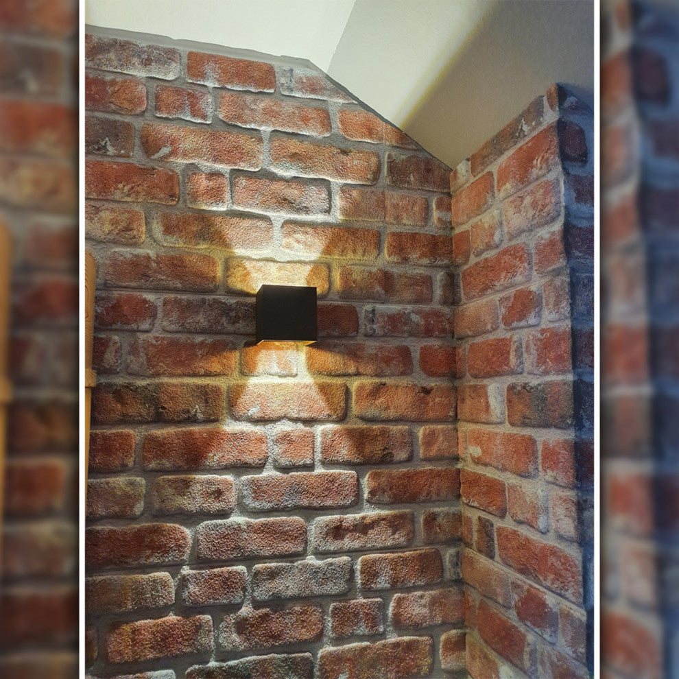 Faux Stone Bridge 3D Wall Panels, Red Brown, Sample 10x10"
