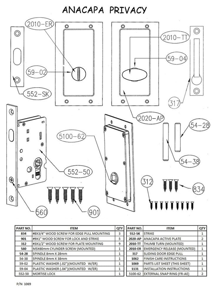 FPL Anacapa Pocket Lock Privacy, Satin Chrome