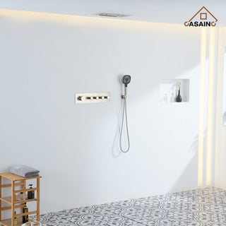 16 Inch Luxury Thermostatic Shower System, Brushed Nickel
