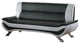 2-Piece Valentino Italianate Sofa and Chair, Black and White Leather