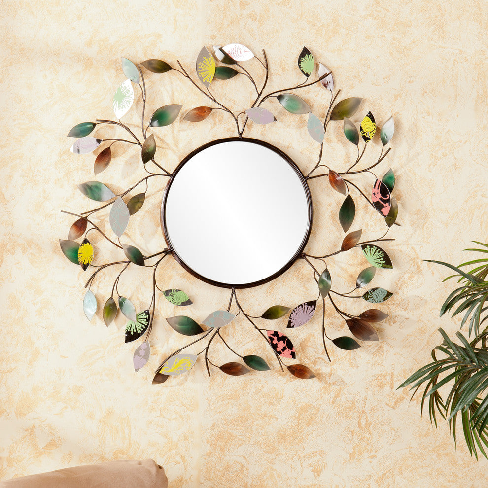 Denning Decorative Metallic Leaf Wall Mirror