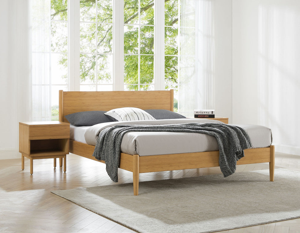 Ria Eastern King Platform Bed, Caramelized