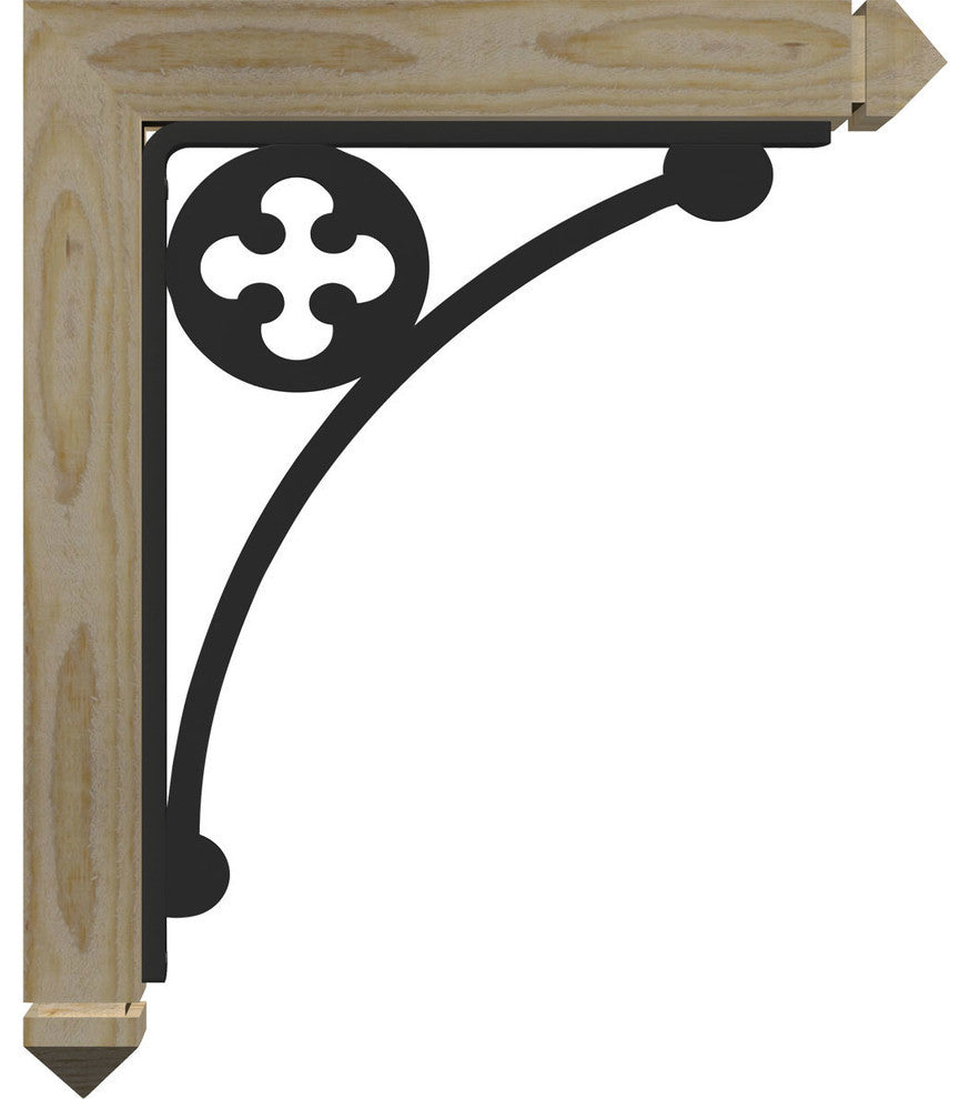 Crawley Arts and Crafts Ironcrest Bracket Single Brace, 4"x16"x19", 2" Thick