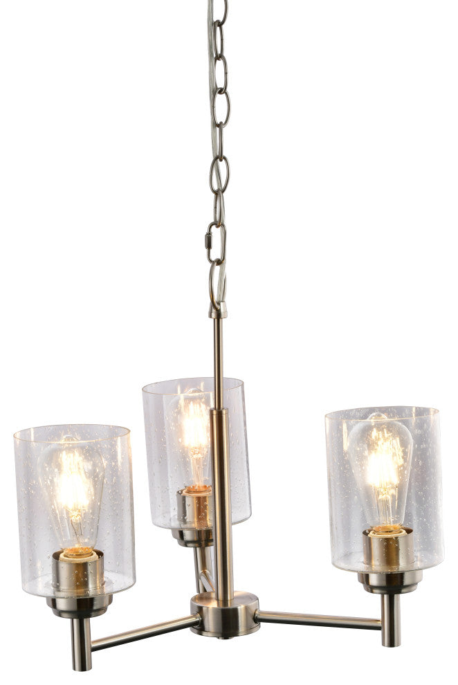 Lazzur Couesnon 3 Light 18" Satin Nickel Chandelier