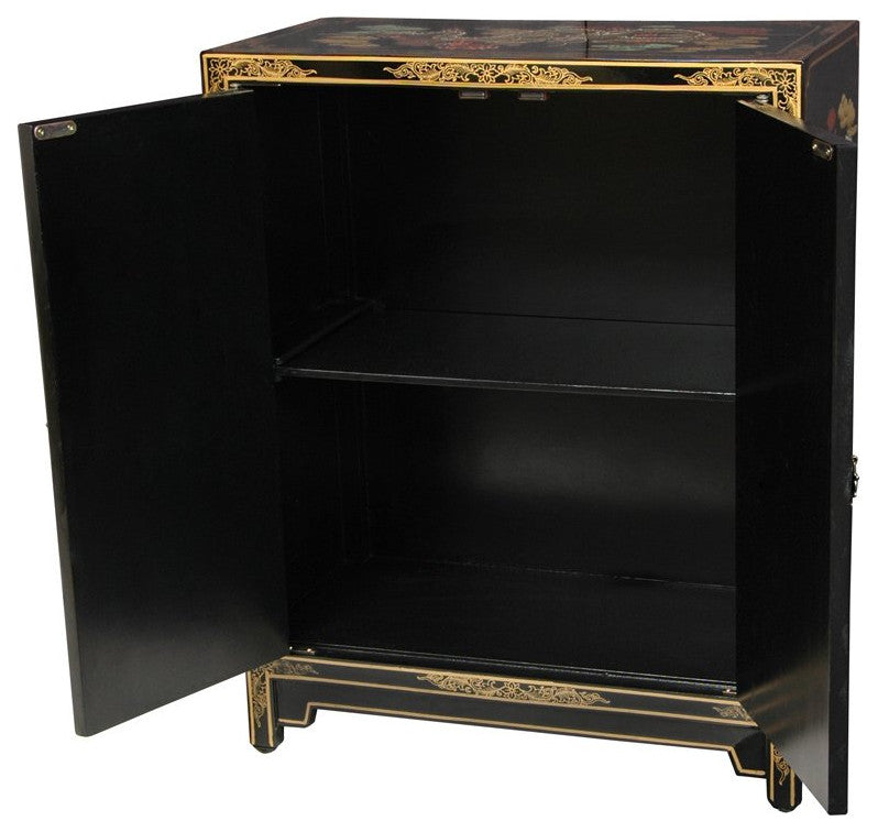 Black Dragons Lacquer Shoe Cabinet