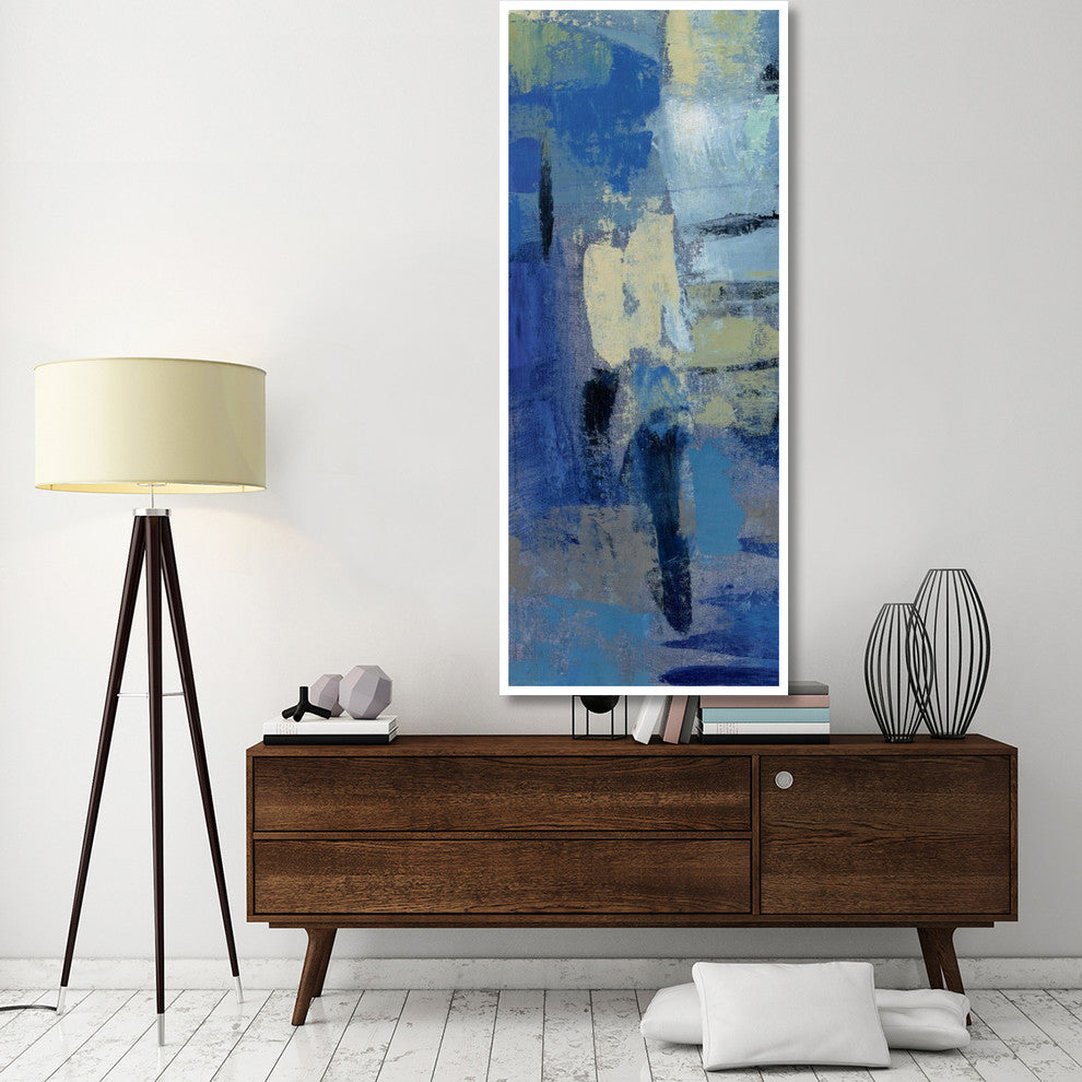 "Ultramarine Waves III Panel I" Digital Paper Print by Silvia Vassileva, 32"x77"