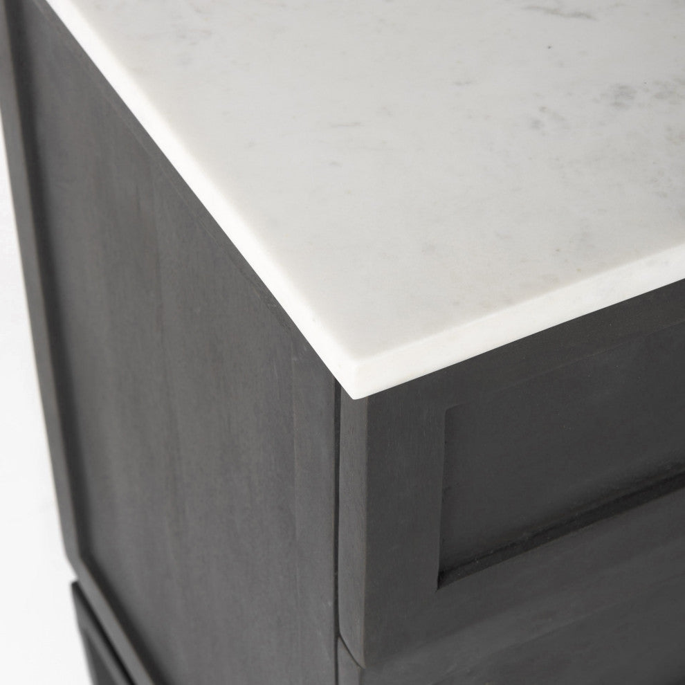 Updated Rustic Dark and Light Marble Top Dresser