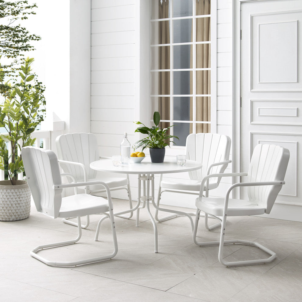Ridgeland 5-Piece Outdoor Dining Set, White Gloss