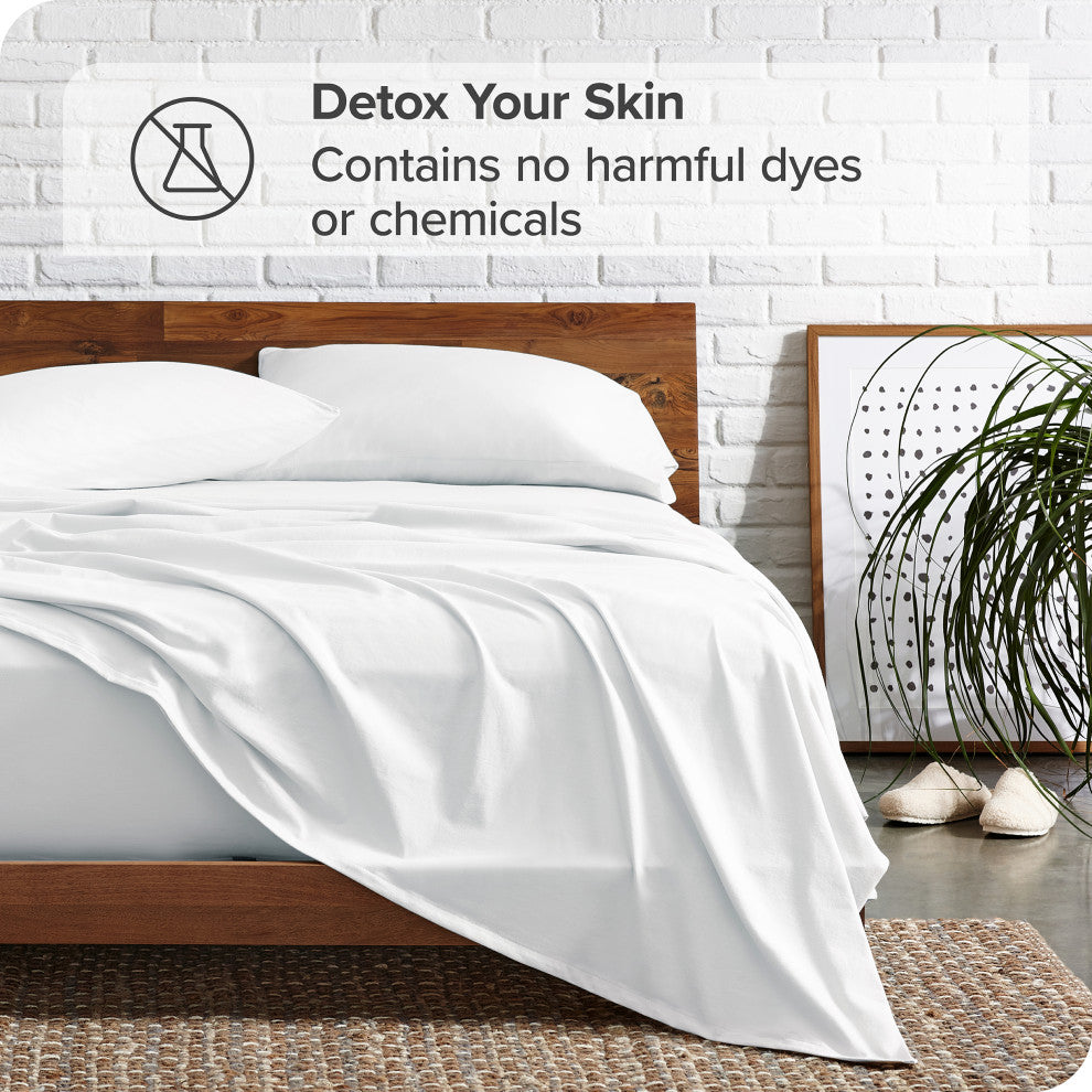Bare Home Full XL 1800 Microfiber Sheet Set, White