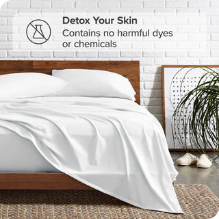 Bare Home Full XL 1800 Microfiber Sheet Set, White