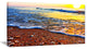 "Sunset Reflecting in Blue Waves" Seashore Canvas Print, 32"x16"