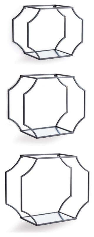 Hudson Mirrored Wall Shelves