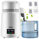 VEVOR 4L Water Distiller 1L/H Distilled Water Maker Timing & Temp Display White