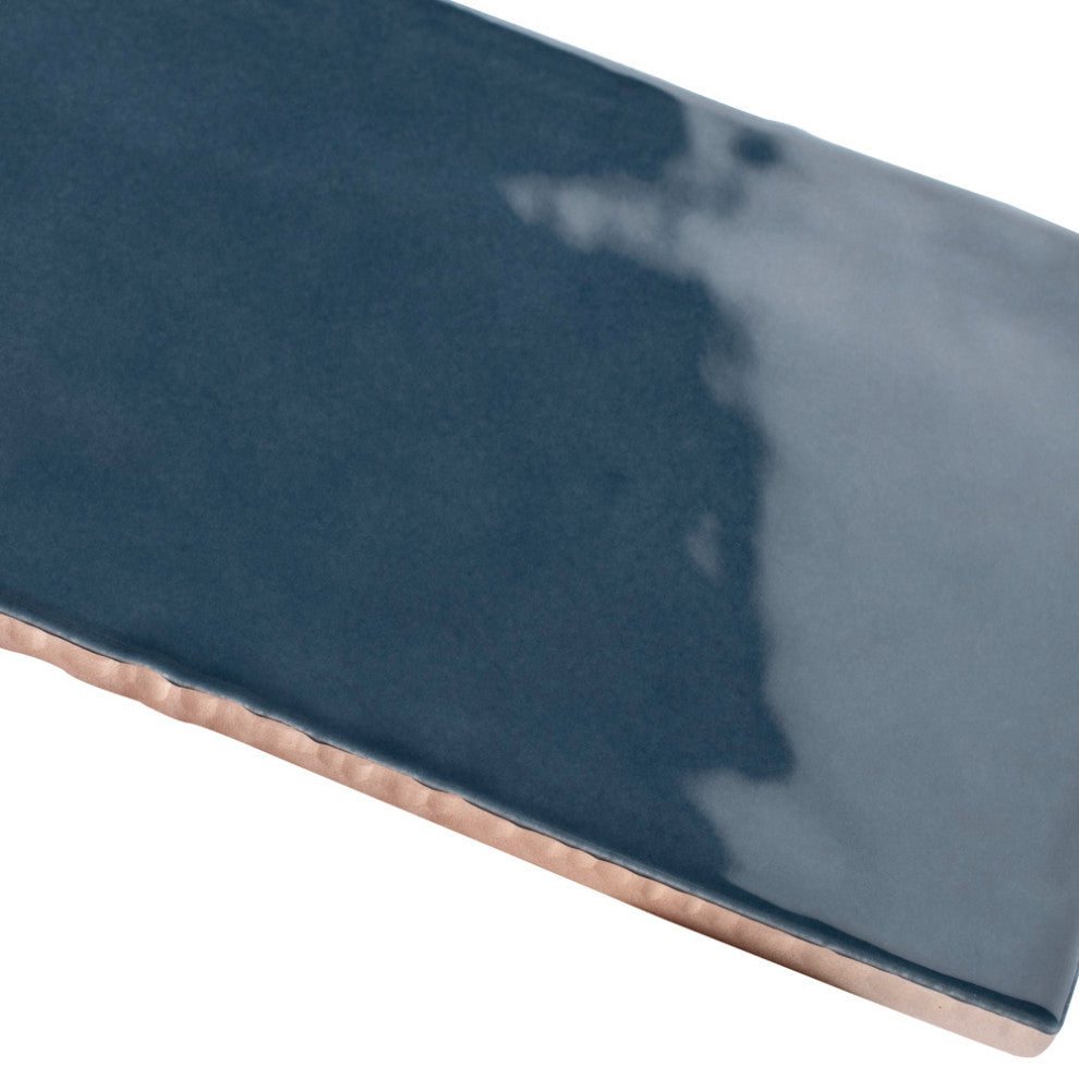 Castillo Glossy Ceramic Wall Tile, Denim