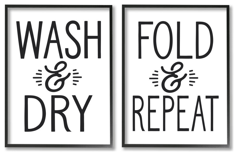 Wash Dry Fold Repeat Laundry ,11 x 14